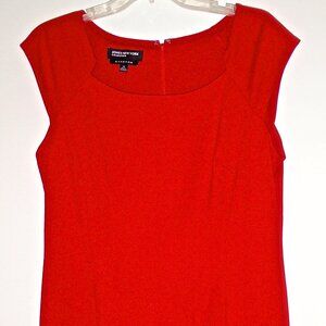 JONES NEW YORK COLLECTION WOMEN'S RED CAP SLEEVE LINED STRETCH DRESS SIZE 12